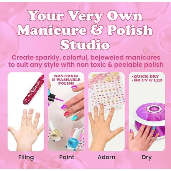 Glow in the Dark Kids Foot Spa Kit with Pedicure Kit - Kids Nail Polish Set New - Picture 5 of 7